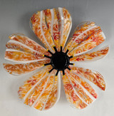 Fused Glass Wall Flower - Orange
