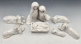 6 - Piece Nativity, White, 7"-8"