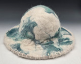 Hat- Wet Felted Blue & White