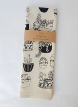 Towel - Succulents, Black