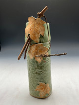 215 - Textured Three Leaf Vase, Green