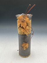 216 - Three Leaf Vase, Black