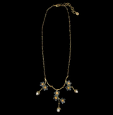 Necklace ~ Forget Me Not Triple Drop 16" Adj.