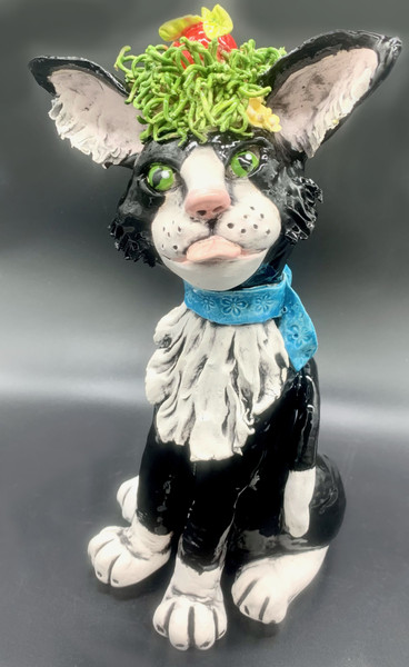 Black and White Cat Figure