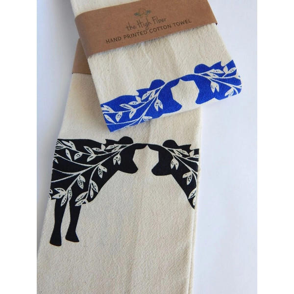 Towel - Cow, Black