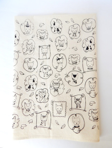 Towel - Cat, Black