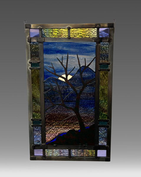 Harvest Moon stained glass