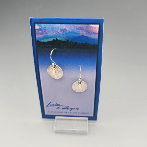 Earrings ~ Tiny Pearl Tri-fold