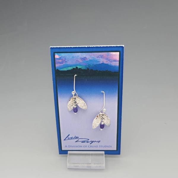 Earrings ~ Purple Teardrop Budlet