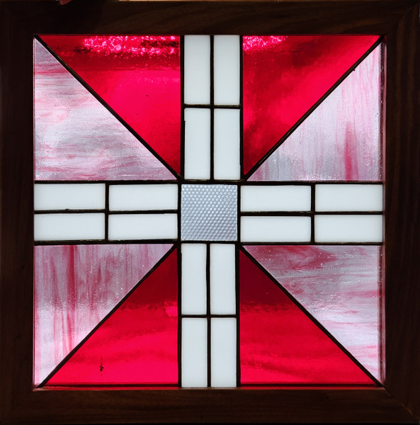 Quilt Square - Red and White, Walnut