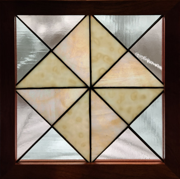 Quilt Square - Green and Peach, Sapele