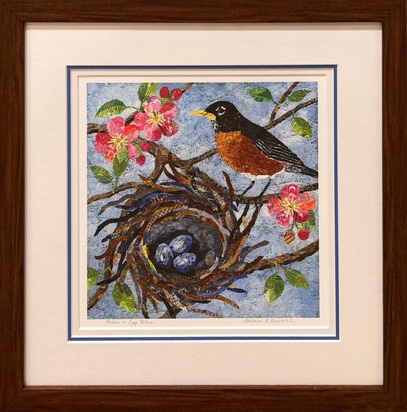 Framed Giclee ~ "Robin's Egg Blue" - 3/4" flat walnut stained frame