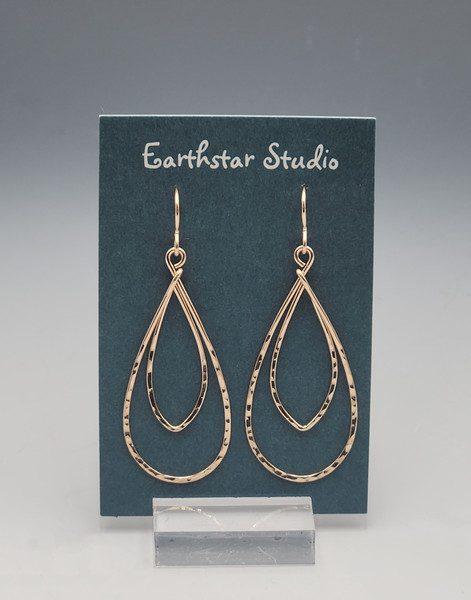 Earrings - Double Teardrop, Gold (Large)