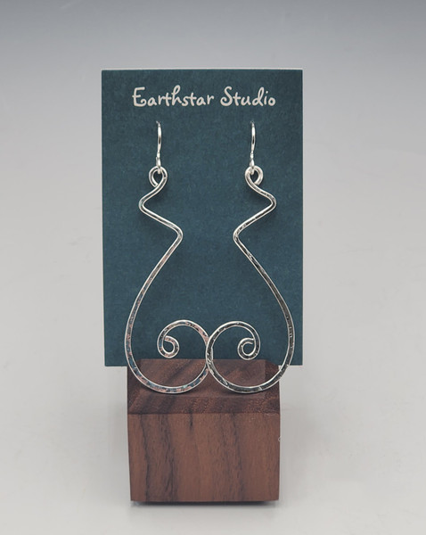 Earrings - Zig Zag Spiral, Silver