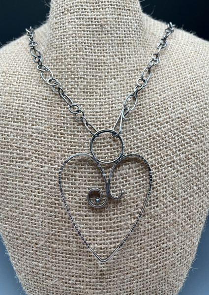 Necklace - Heart Statement with Chunky Chain
