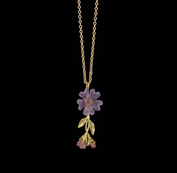 Necklace ~ Phlox 16" Adj. Single Flower Drop Pendant