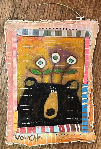 Cardboard Bear Hanging (small)