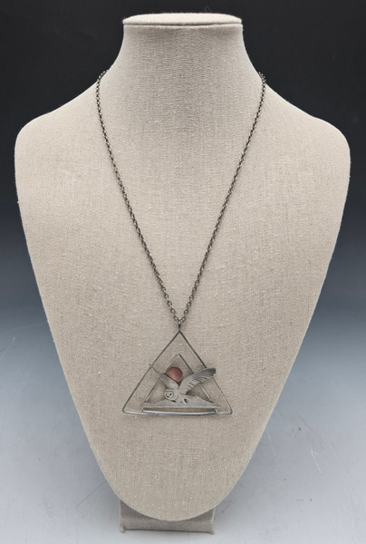 Necklace - Flying Owl with Mountain and Moon