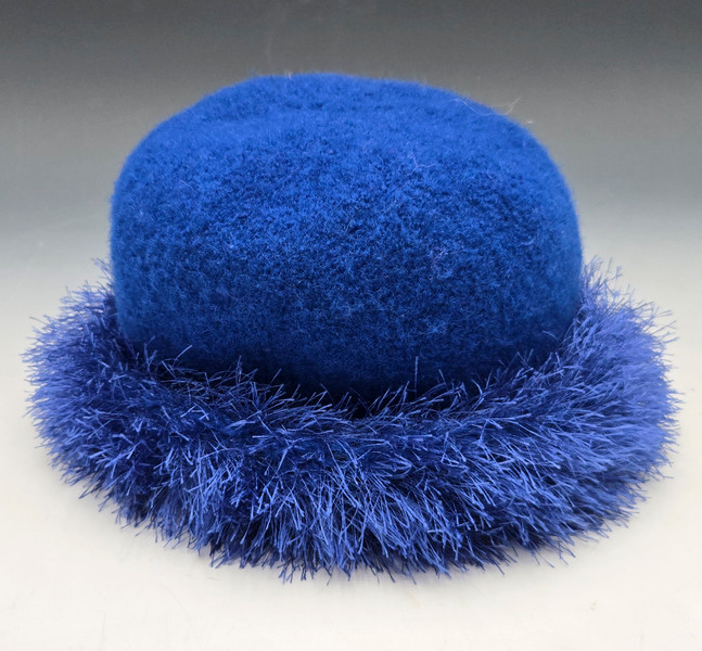 Hat- Royal Blue Felted w/ Fur