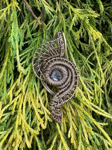 Pendant - Herkimer Diamond/Brass