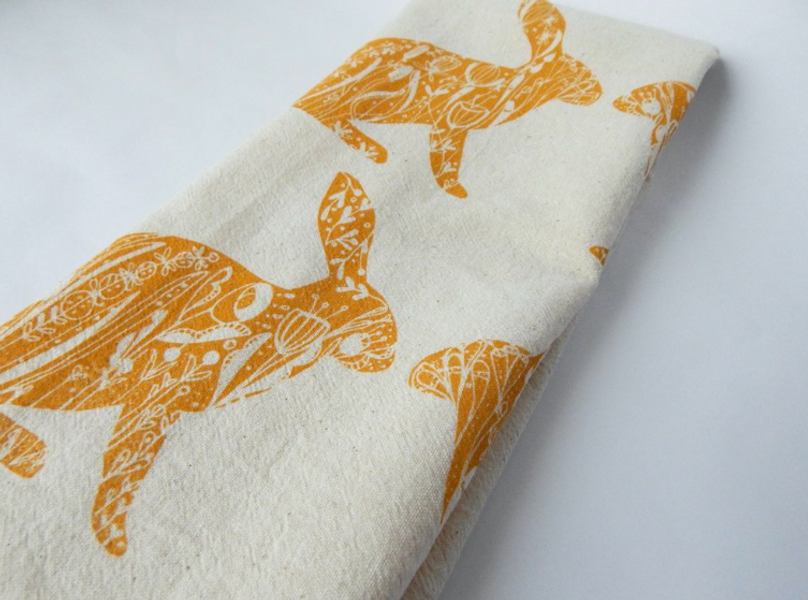 Towel - Rabbits, Yellow