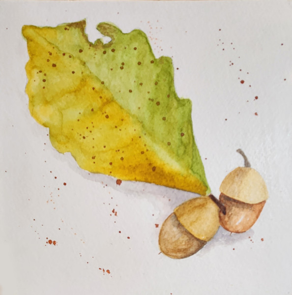 Oak Leaf with Acorns Cradle