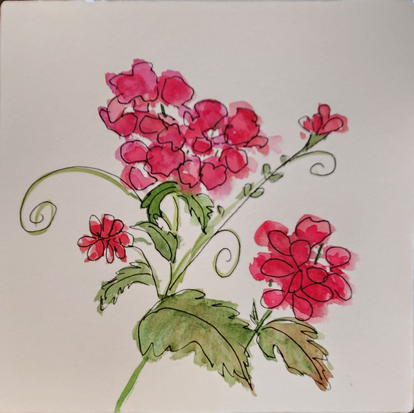 Pink Geraniums Cradle