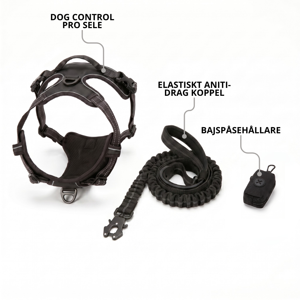 Dog Control Pro 2.0 — Svart / No-Pull Bundle