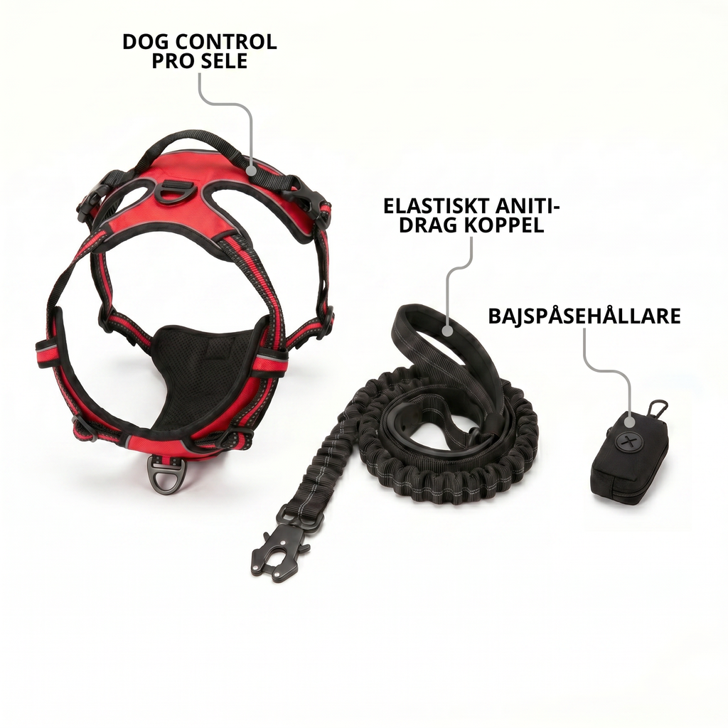 Dog Control Pro 2.0 — Röd / No-Pull Bundle