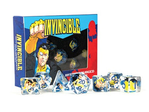 Fanroll - Invincible Blood Damaged Resin Poly Dice Set Fanroll - Invincible Blood Damaged Resin Poly Dice Set