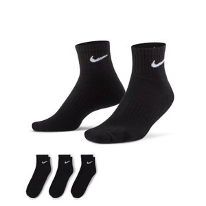 Nike Everyday Cushioned Training Ankle 3-Pack — Black/White