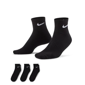 Nike Everyday Cushioned Training Ankle 3-Pack — Black/White — view 2