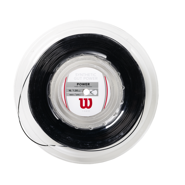WRZ905200 Wilson Tennis Reel String Synthetic Gut Power 116 Gauge Black