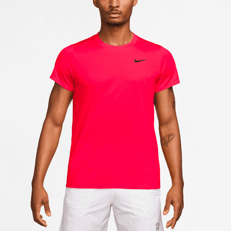 NikeCourt Dry Victory Top — Bright Crimson/Black — view 3