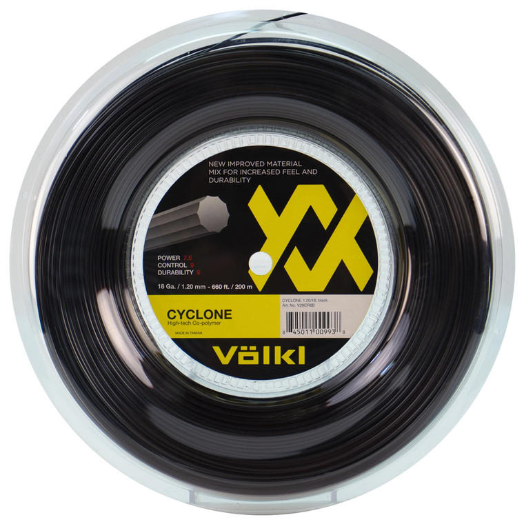 Völkl Cyclone 18g Tennis String Reel 200m - Black