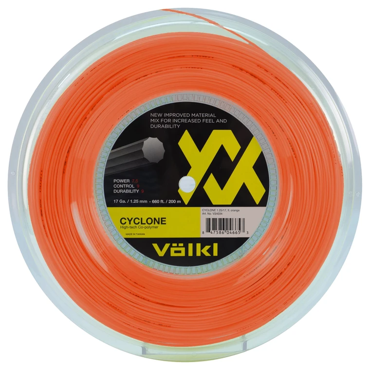 Völkl Cyclone 17g Tennis String Reel 200m - Fluo Orange