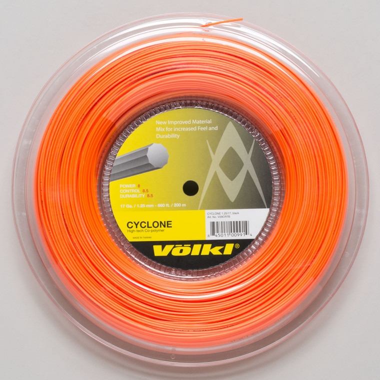 Völkl Cyclone 18g Tennis String Reel 200m - Fluo Orange