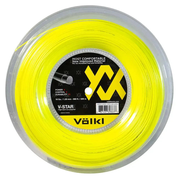 Völkl V Star 16g Tennis String Reel 200m - Neon Yellow