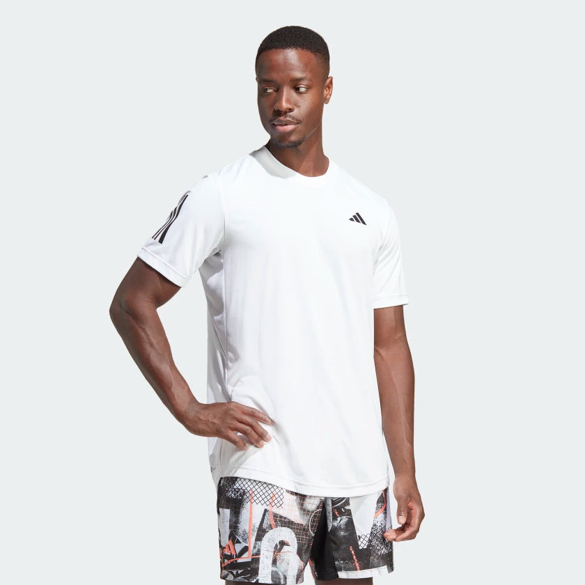 Adidas Club 3-Stripes Tennis Tee - WHITE/L - WHITE/L