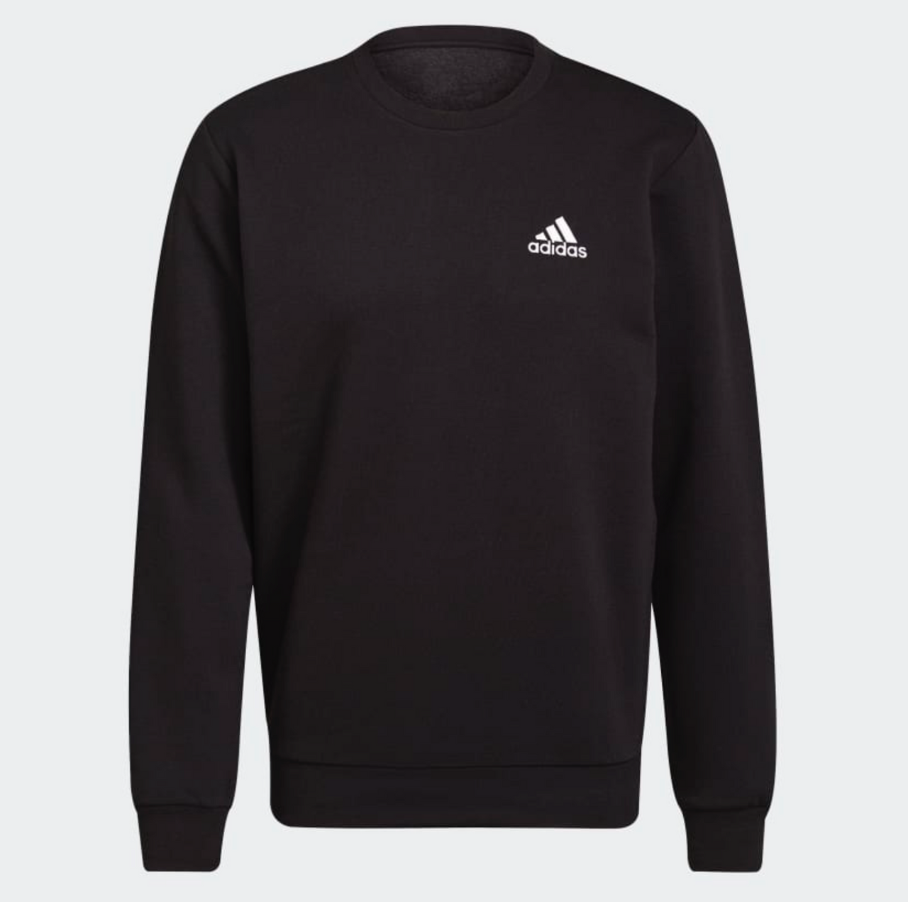Adidas Essentials Fleece Sweatshirt - BLACK/WHIT - BLACK/WHITE/M