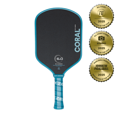Six Zero Coral 16mm Pickleball Paddle (Widebody) — Ocean Blue