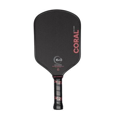 Six Zero Coral 16mm Pickleball Paddle (Hybrid) — Black