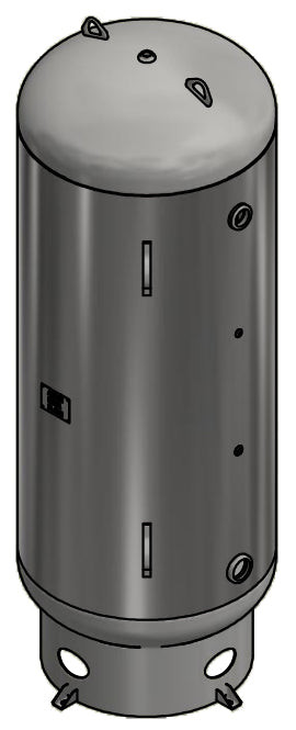 Samuels A10055 400 Gallon Vertical Air Receiver Tank (36X93, 165 PSI)