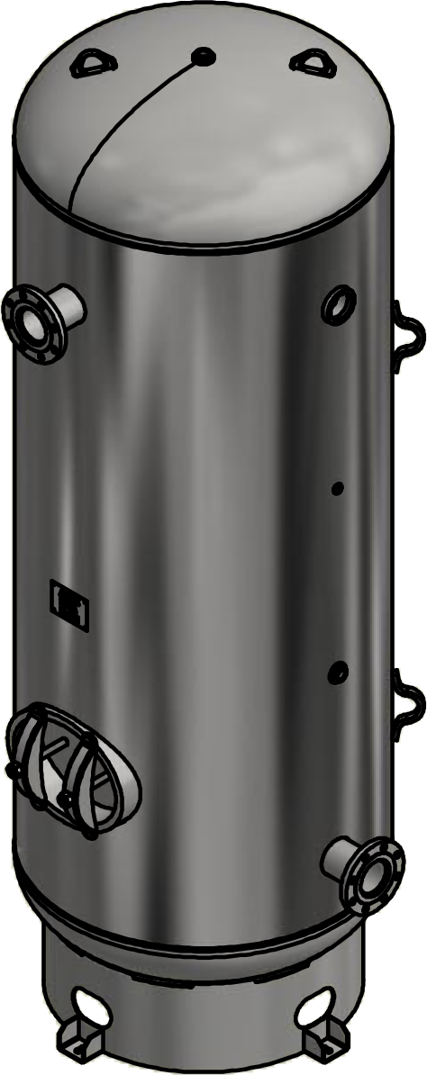 Samuels C100950-X 660 Gallon Vertical Air Receiver Tank (42X120, 200 PSI)