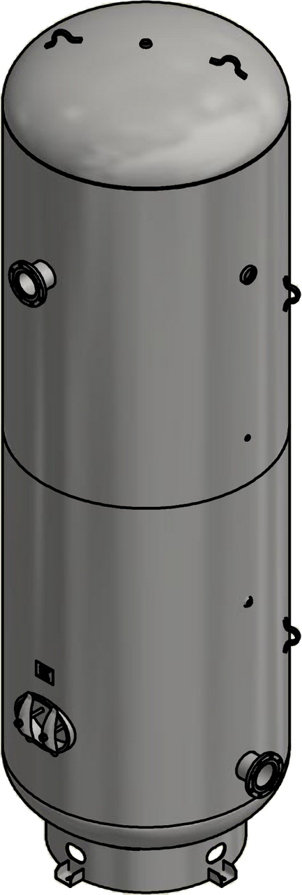 Samuels C102476 3000 Gallon Vertical Air Receiver Tank (66X214, 150 PSI)