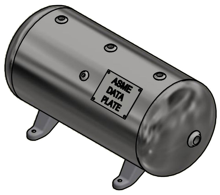 Samuels A10023 12 Gallon Horizontal Air Receiver Tank (12X27, 200 PSI)