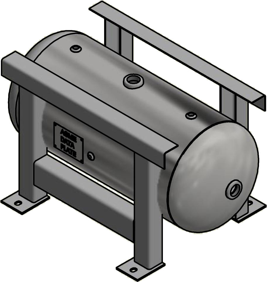 Samuels A10123 30 Gallon Horizontal Air Receiver Tank (16X38, 200 PSI)