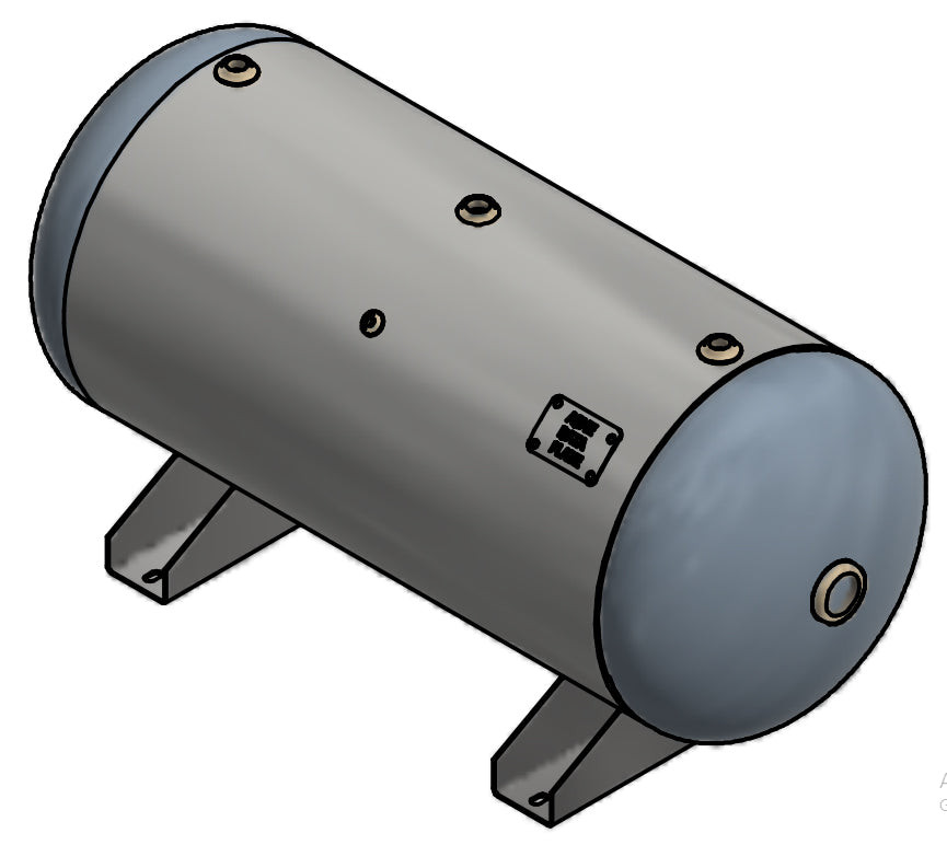 Samuels A10029-300 60 Gallon Horizontal Air Receiver Tank (20X48, 300 PSI)