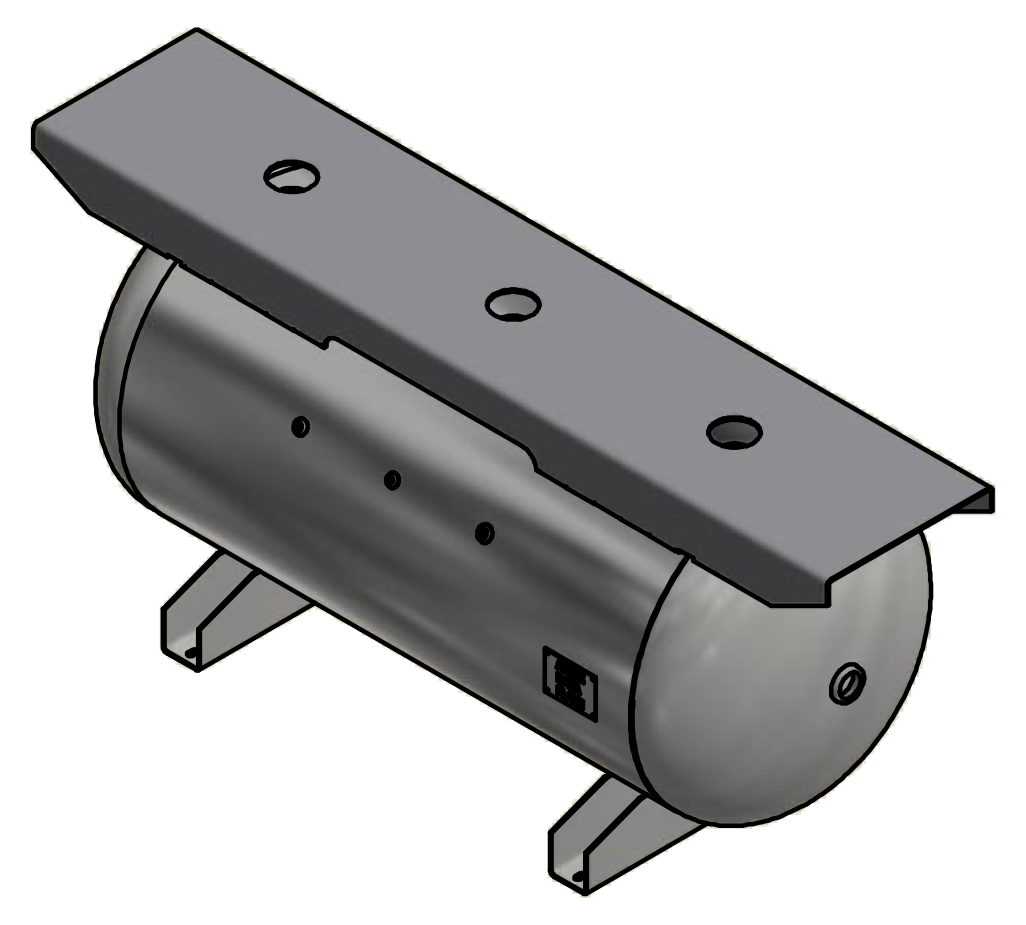 Samuels A10140 200 Gallon Horizontal Air Receiver Tank (30X72, 200 PSI)