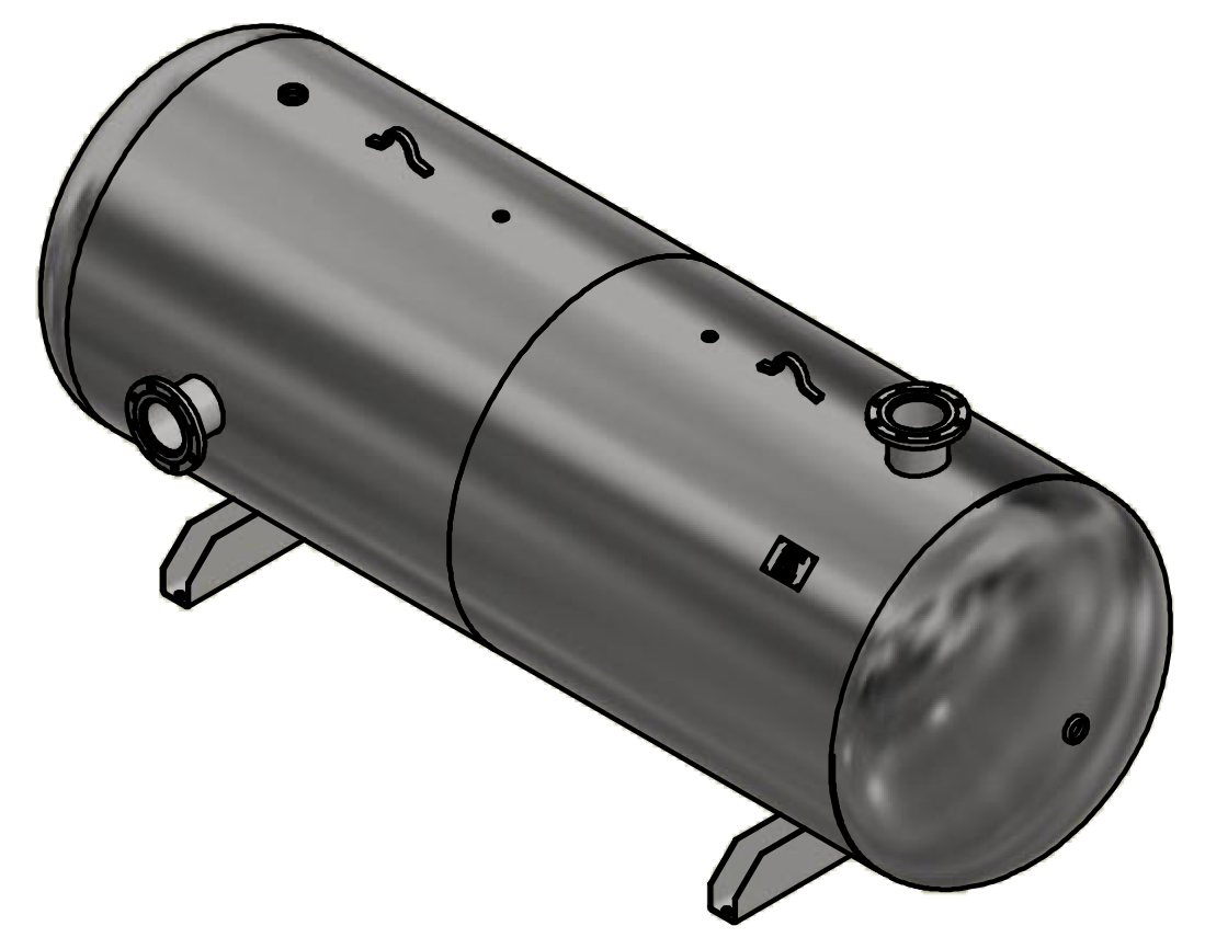 Samuels A10368-200 1060 Gallon Horizontal Air Receiver Tank (48X144, 200 PSI)
